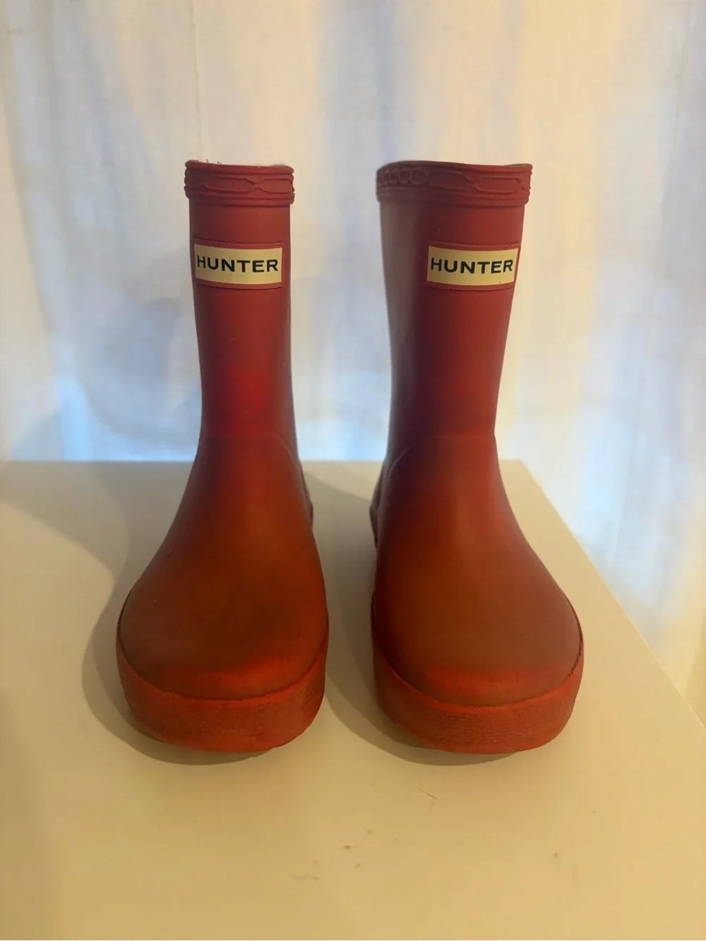 Hunter Toddler Orange-Red Rubber Rain Boots